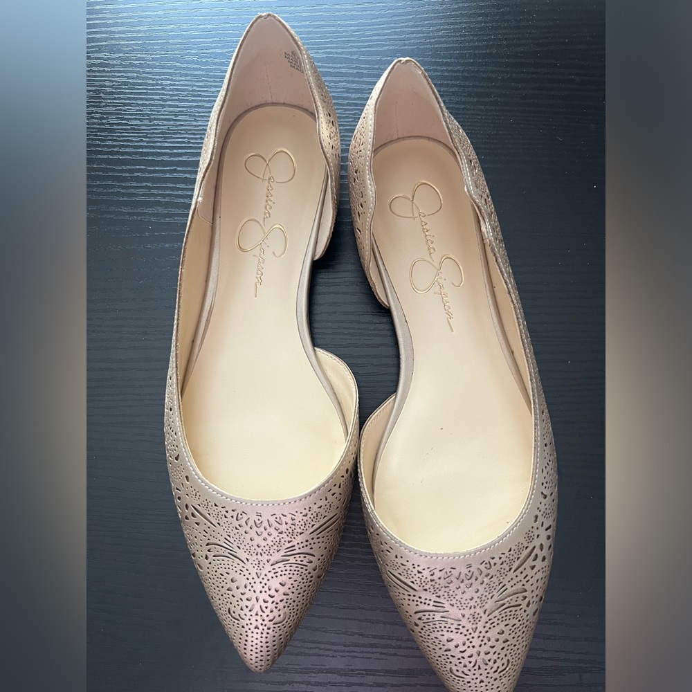 Jessica Simpson gold flats